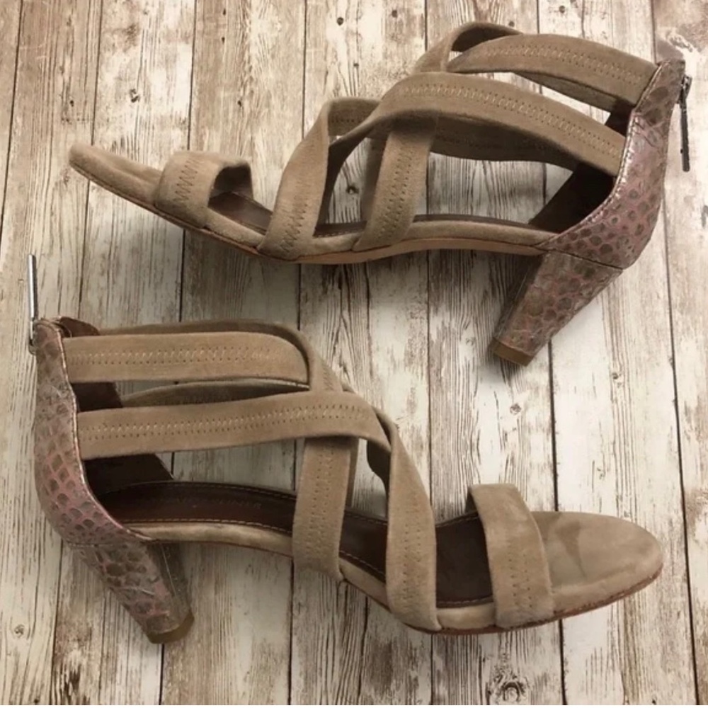Donald J. Pliner Beige Blush and Metallic Heels Size 6